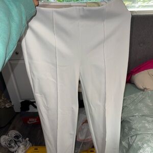 Rachel Zoe Hi-Rise Straight Leg Trousers in White